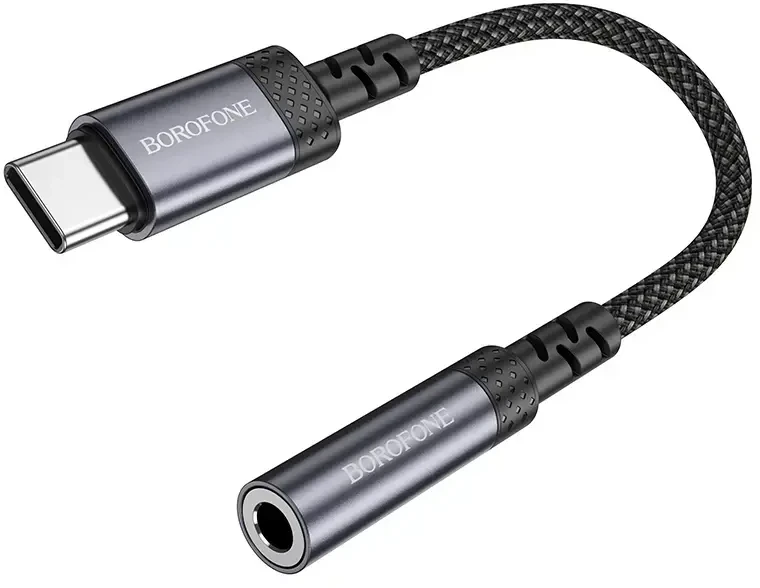 Borofone Adapteris BV24 Graceful - Typ C į jack 3,5mm - pilkos spalvos