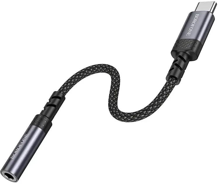 Borofone Adapteris BV24 Graceful - Typ C į jack 3,5mm - pilkos spalvos
