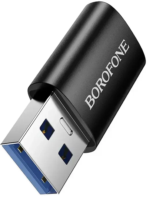 Borofone Adapteris BV26B – USB to Type C – juodos spalvos