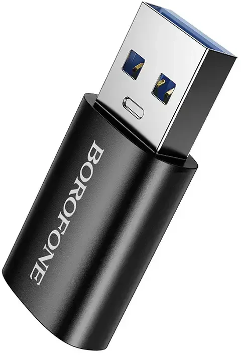 Borofone Adapteris BV26B – USB to Type C – juodos spalvos