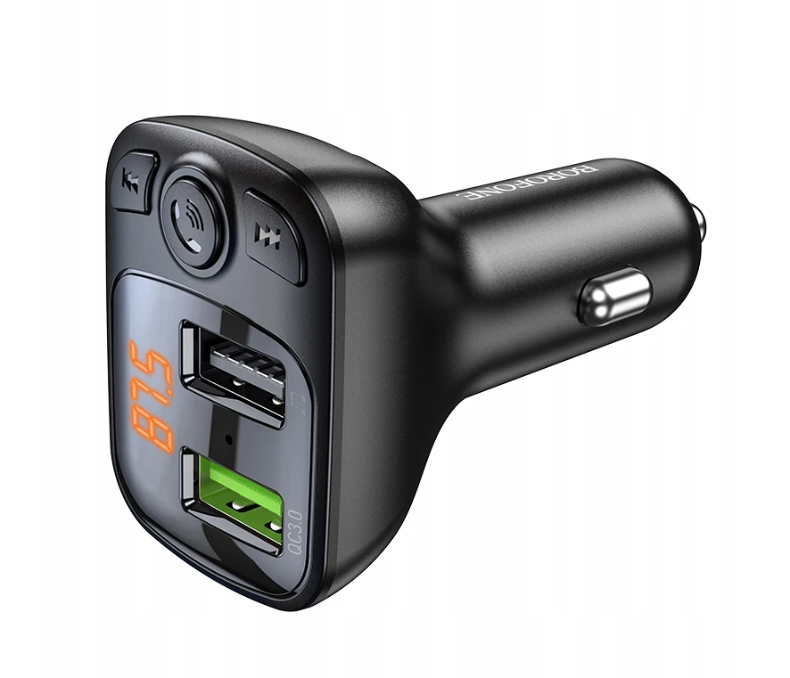 Oem Borofone BC41 Bluetooth MP3 grotuvas/FM bangų moduliatorius (laisvų rankų įranga, Micro SD, QC3.0 USB-A, USB-A 5V/1A)