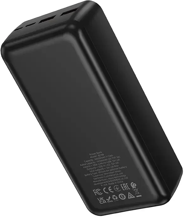 Borofone Power Bank 30000mAh BJ78B Clever – 2xUSB – juodos spalvos