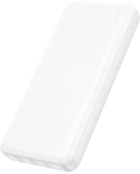 „Borofone“ išorinė baterija 10000mAh BJ79 „Clever“ – USB – su C tipo ir „Lightning“ laidais, baltos spalvos