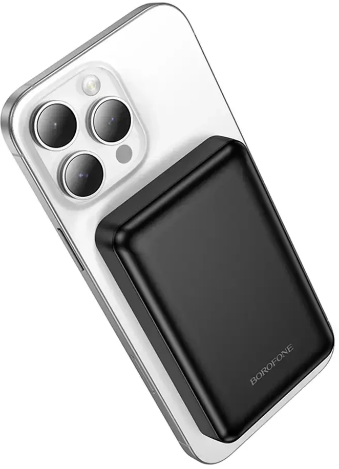 Borofone Power Bank 5000mAh BJ82 Dawn – USB – magnetic with induction charging juodos spalvos