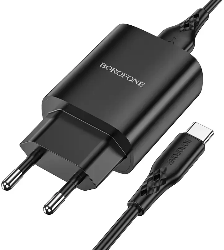 Oem Borofone Laidinis įkroviklis BN1 Innovative – USB – 2,1A su USB į Type C juodos spalvos