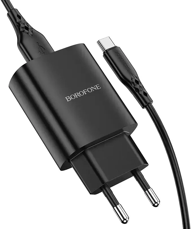 Oem Borofone Laidinis įkroviklis BN1 Innovative – USB – 2,1A su USB į Type C juodos spalvos