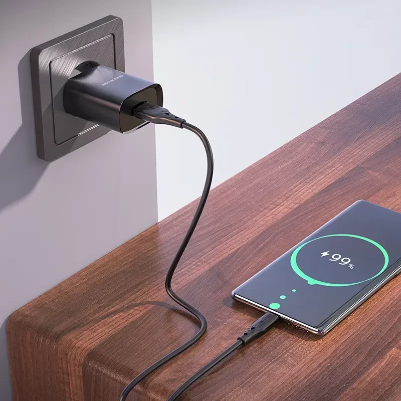 Oem Borofone Laidinis įkroviklis BN1 Innovative – USB – 2,1A su USB į Type C juodos spalvos