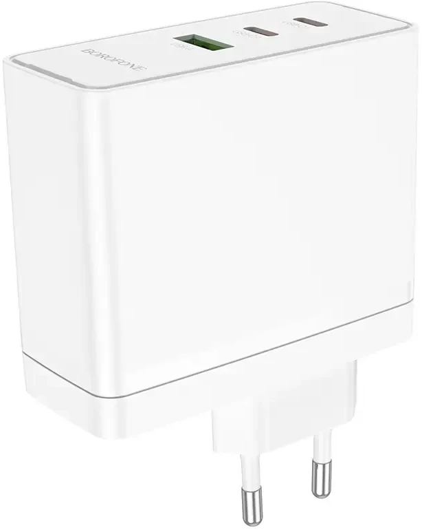 Oem Borofone laidinis įkroviklis BN11 Imperial – USB + 2xType C – QC 3.0 PD 100W baltos spalvos
