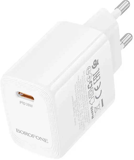 Borofone laidinis įkroviklis BN26 Fuente – Type C – PD 20W baltos spalvos