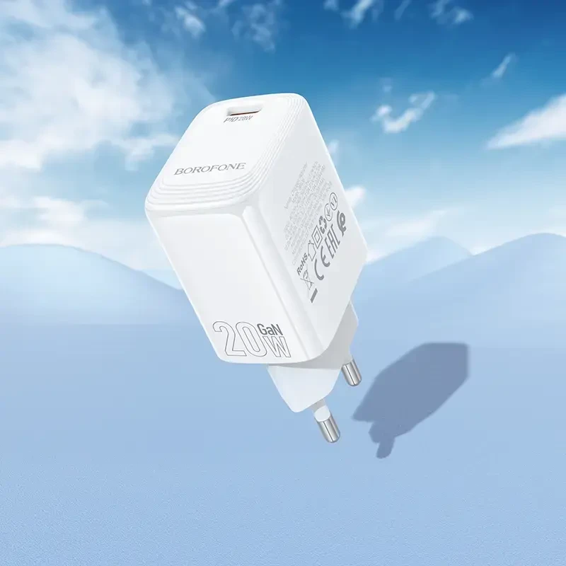 Borofone laidinis įkroviklis BN26 Fuente – Type C – PD 20W baltos spalvos