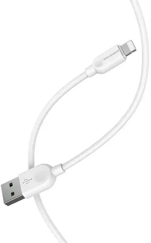 Oem Borofone kabelis BX14 LinkJet – USB į Lightning – 2,4A 3 metrai baltos spalvos