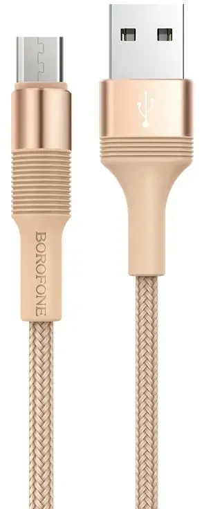 Borofone Kabelis BX21 Outstanding – USB į Micro USB – 2,4A 1 metras aukso spalvos
