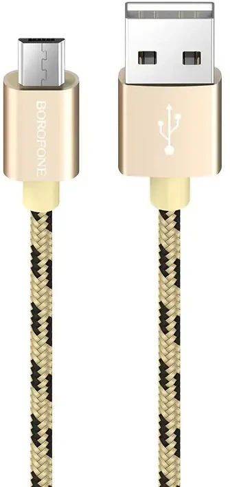 Borofone Kabelis BX24 Ring Current – USB į Micro USB – 2,4A 1 metras aukso spalvos