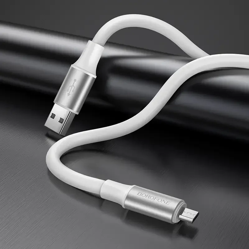 Borofone Kabelis BX82 Bountiful – USB į Micro USB – 2,4A 1 metras baltos spalvos
