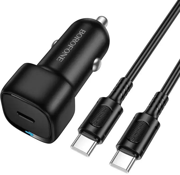 Borofone automobilinis įkroviklis BZ34A Cloud - Type C - PD 20W su Type C į Type C juodos spalvos