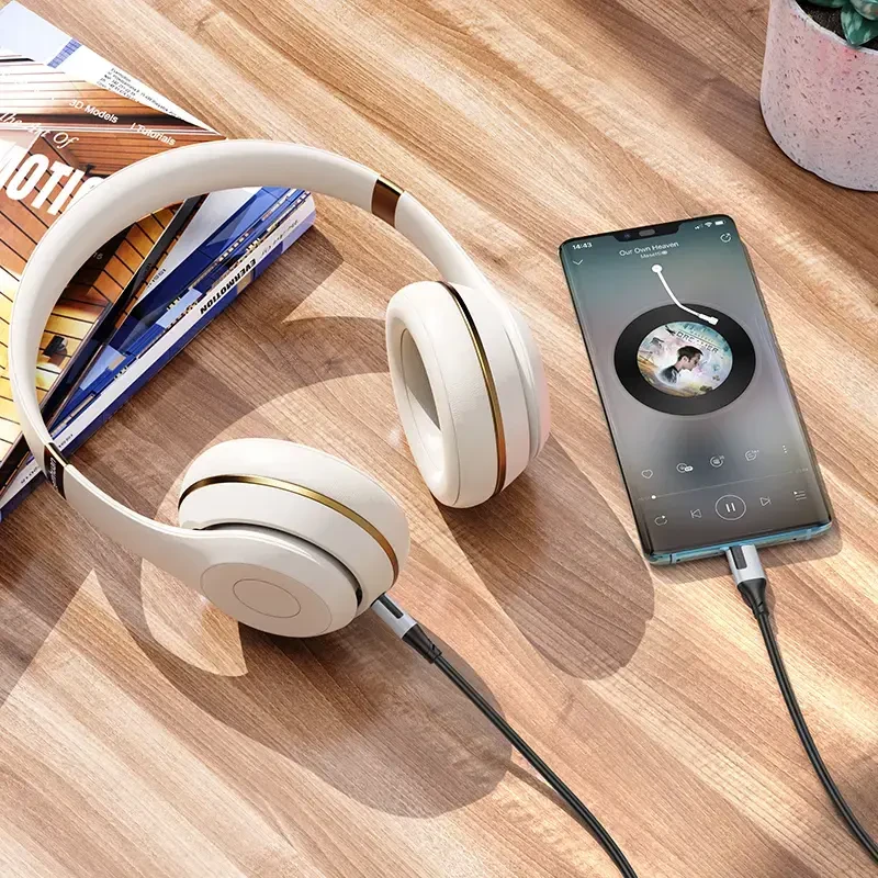 Audio kabelis Borofone BL19 USB-C to 3,5mm baltas