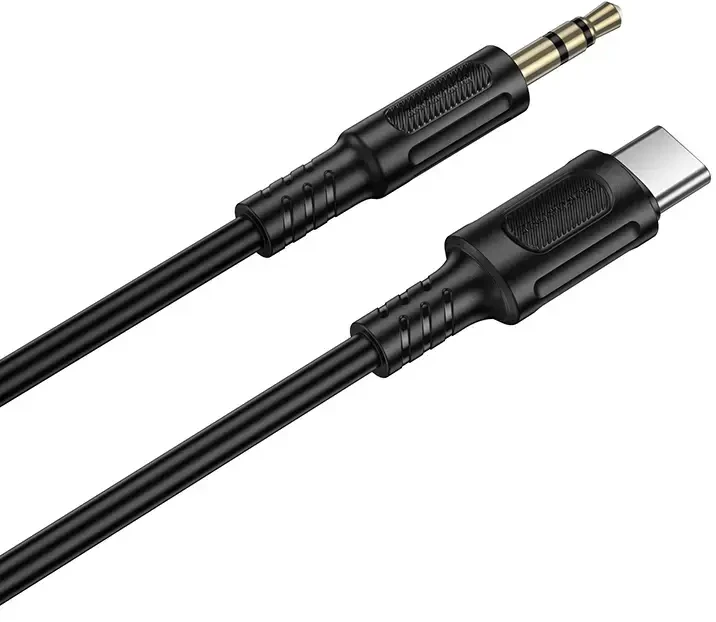 Borofone Cable AUX BL25B Nice – Type C to jack 3,5mm – 1 metre juodos spalvos