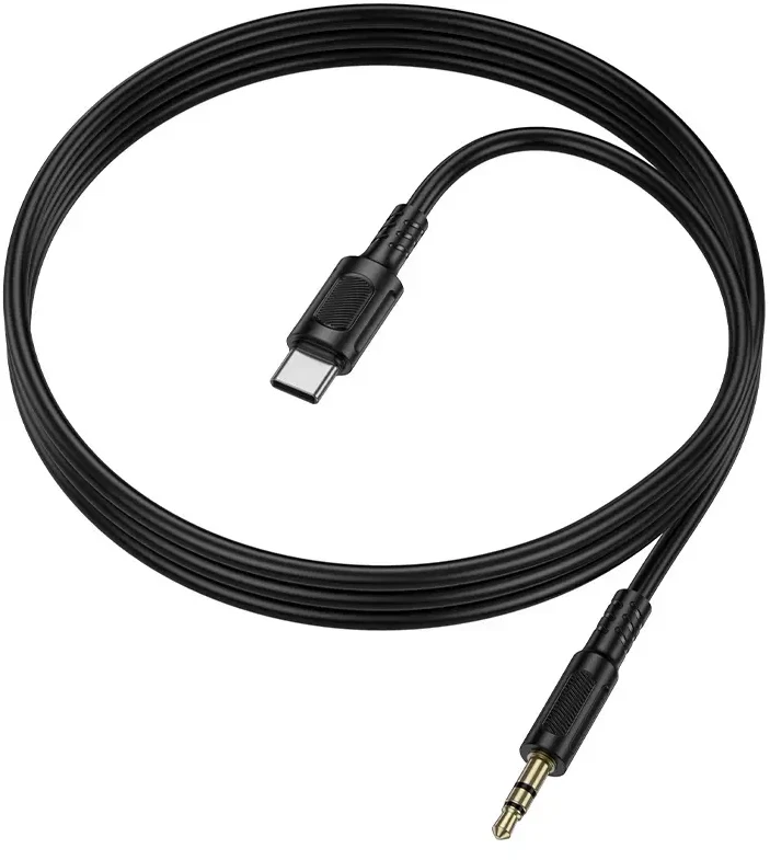 Borofone Cable AUX BL25B Nice – Type C to jack 3,5mm – 1 metre juodos spalvos