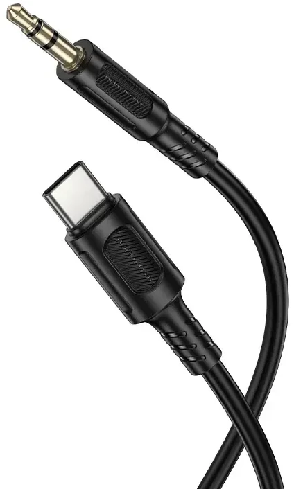 Borofone Cable AUX BL25B Nice – Type C to jack 3,5mm – 1 metre juodos spalvos