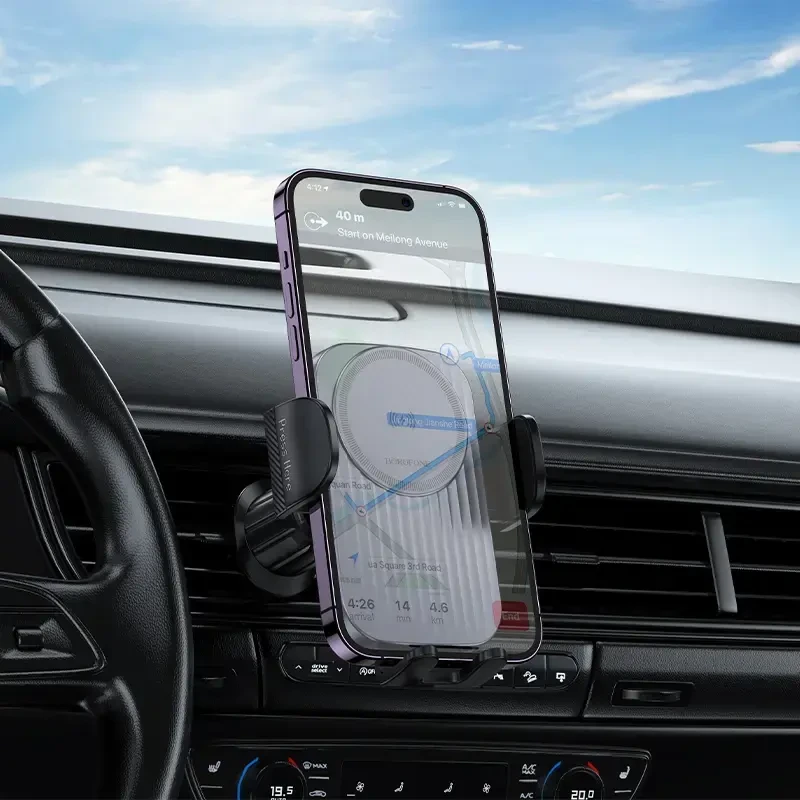 Borofone automobilinis laikiklis BH221 Path with induction charging to air vent juodos spalvos