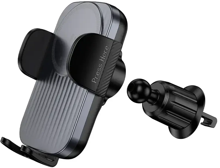 Borofone automobilinis laikiklis BH221 Path with induction charging to air vent juodos spalvos