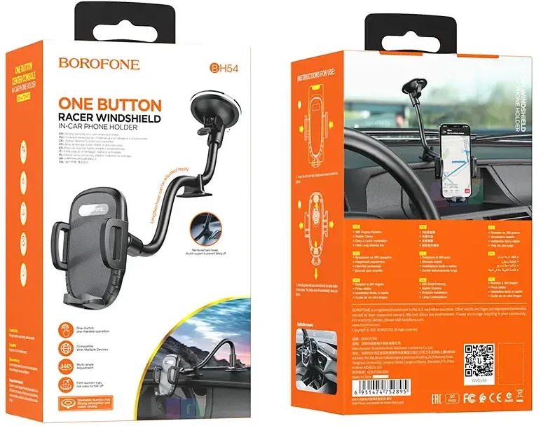 Automobilinis telefono laikiklis Borofone BH54 tvirtinamas prie lango