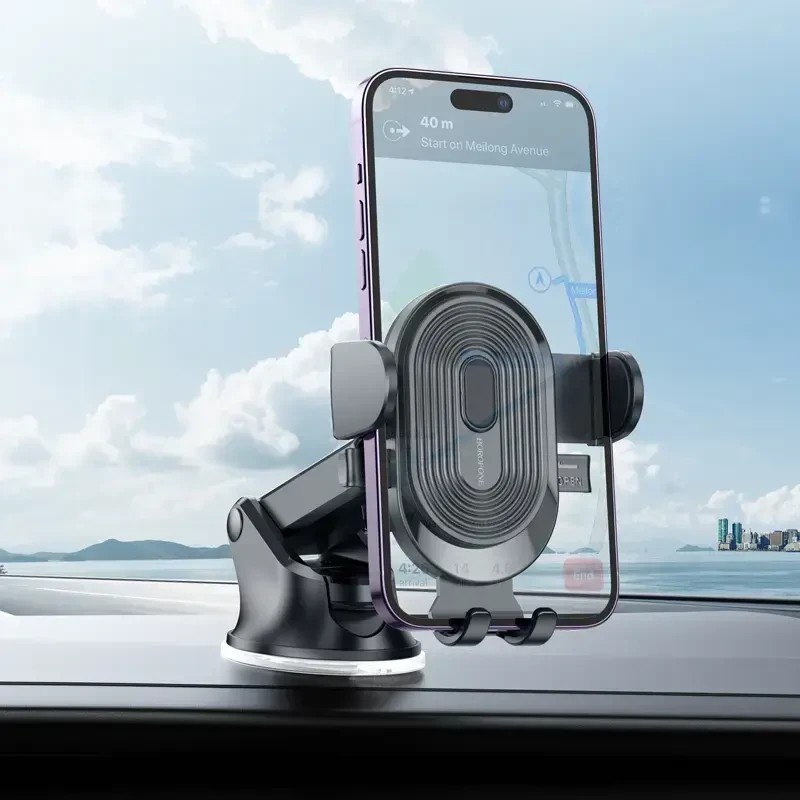 Borofone automobilinis laikiklis BH85 Experience with suction cup juodos spalvos