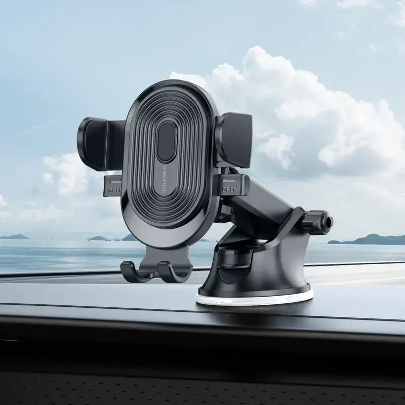 Borofone automobilinis laikiklis BH85 Experience with suction cup juodos spalvos