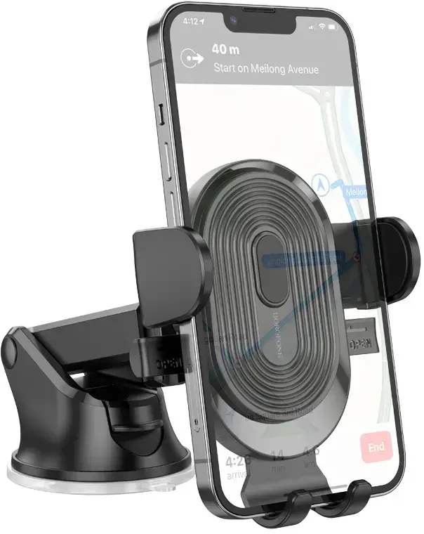 Borofone automobilinis laikiklis BH85 Experience with suction cup juodos spalvos