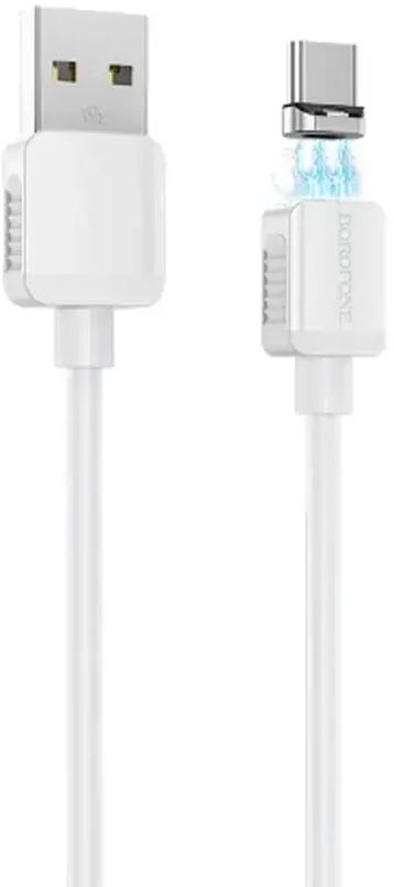Borofone Magnetic BX57 USB-C kabelis 100 cm baltas