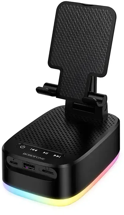 Borofone Nešiojama kolonėlė Bluetooth BR200 Marea 3 in 1 with holder and 1500mAh power bank juodas