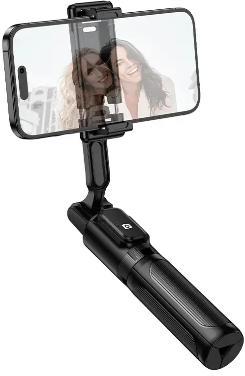 Oem Borofone asmenukių lazda BY14 Graceful „Bluetooth“ su trikoju ir nuotolinio valdymo pulteliu, juodos spalvos