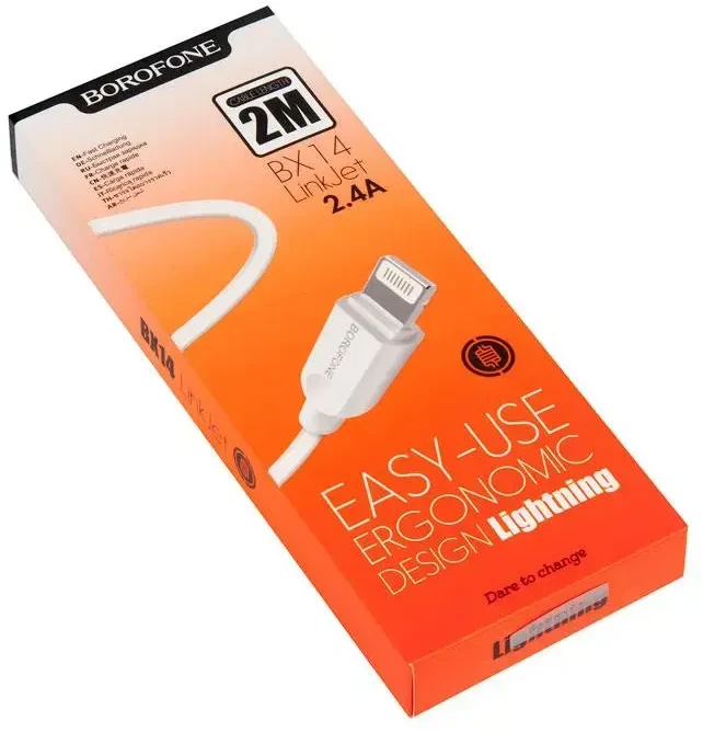 Borofone Kabelis BX14 LinkJet - USB į Lightning - 2,4A 2 m baltos spalvos