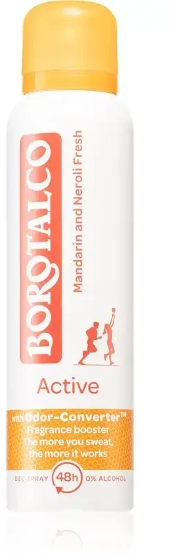 Borotalco Dezodorantas in spray mandarin and neroli Active (Deo Purškiklis), 150 ml