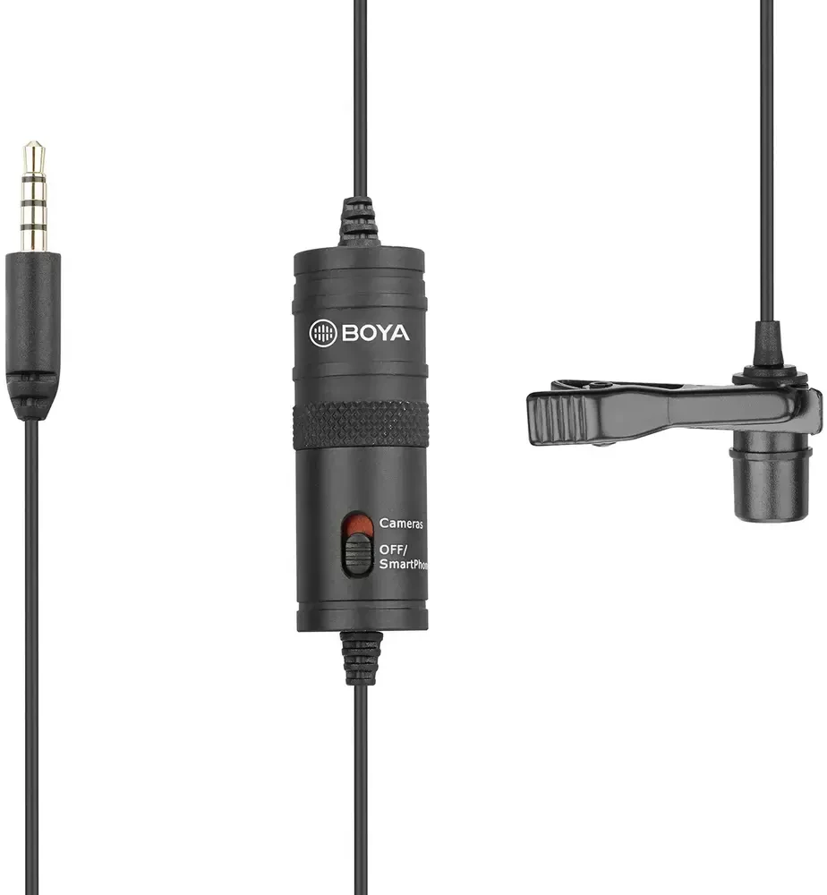 Mikrofonas BOYA 65-18000 HZ, 6.3 mm stereo adapteris, juodas / BY-M1 / BOYA10003