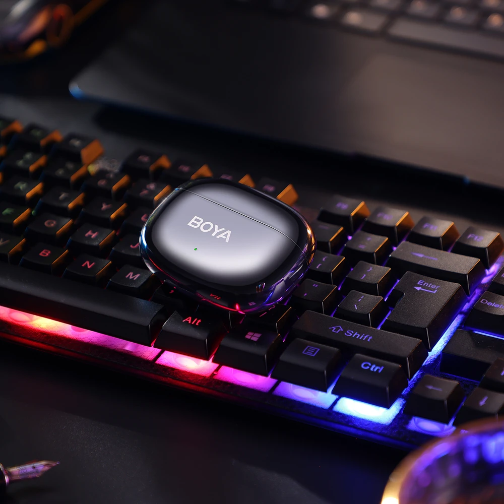 Mikrofony BOYA mini 2-02 belaidės 2.4GHz USB-C - juoda