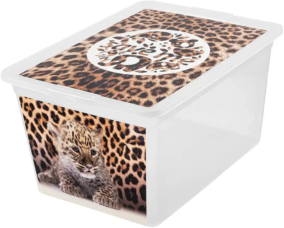 Branq Laikymo dėžė X box deco pantera 30L Skaidri