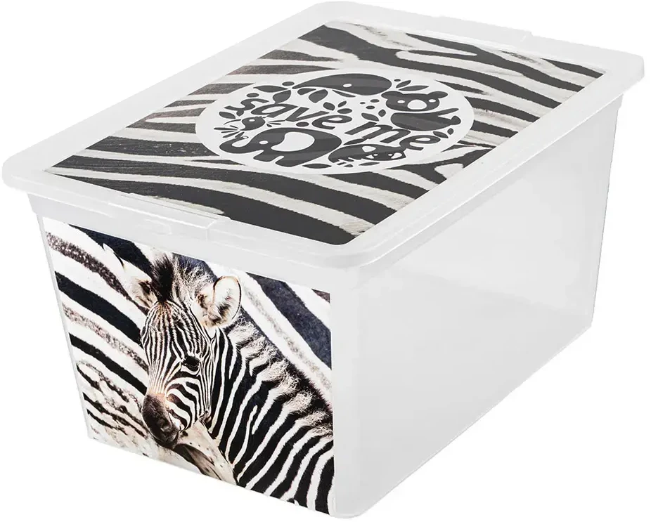 Branq Laikymo dėžė X box Deco Zebra 30L Skaidri