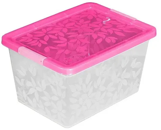 BRANQ 22L plastikinė dėžė su dangčiu JASMINE, mėlyna