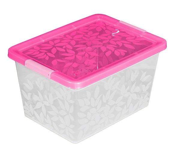 BRANQ 13L plastikinė dėžė su dangčiu JASMINE, juoda