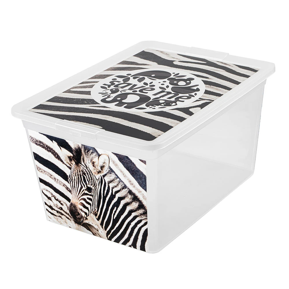 Branq Laikymo dėžė X box Deco Zebra 30L Skaidri