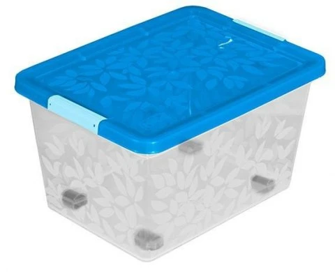 BRANQ 55L plastikinė dėžė su ratukais Jasmine (skaidri)