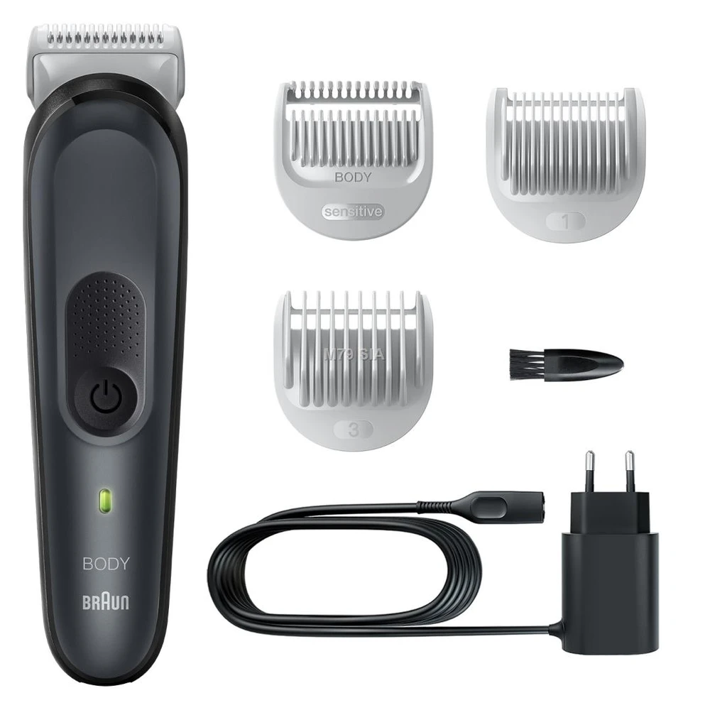 Braun | Body Groomer | BG3340 | Cordless and corded | Juodas/Pilkas