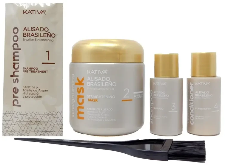 Plaukų tiesinimo rinkinys KATIVA Brazilian Straightening Keratin Set