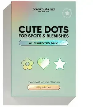 Breakoutaid „Cute Dots“ vietinio poveikio pleistrai nuo spuogų, 48 vnt.