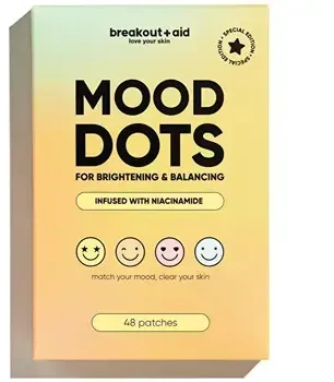 Breakoutaid Mood Dots taškinės priemonės nuo spuogų su niacinamidu, 48 vnt.