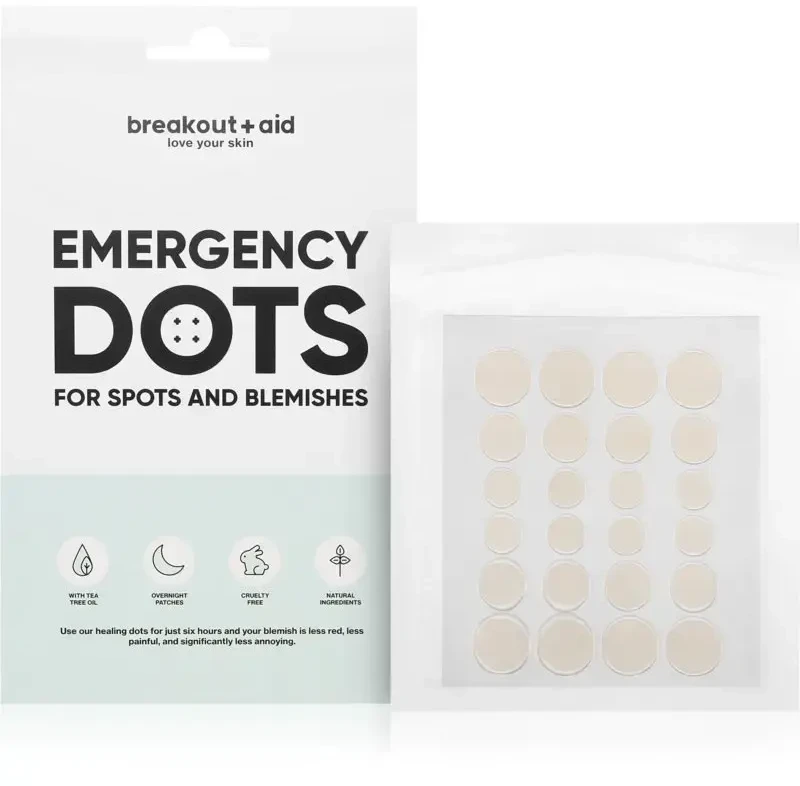 Breakoutaid „Breakout + Aid“ pleistrai jautriai, į spuogus linkusiai odai. Emergency Dots 72 vnt.