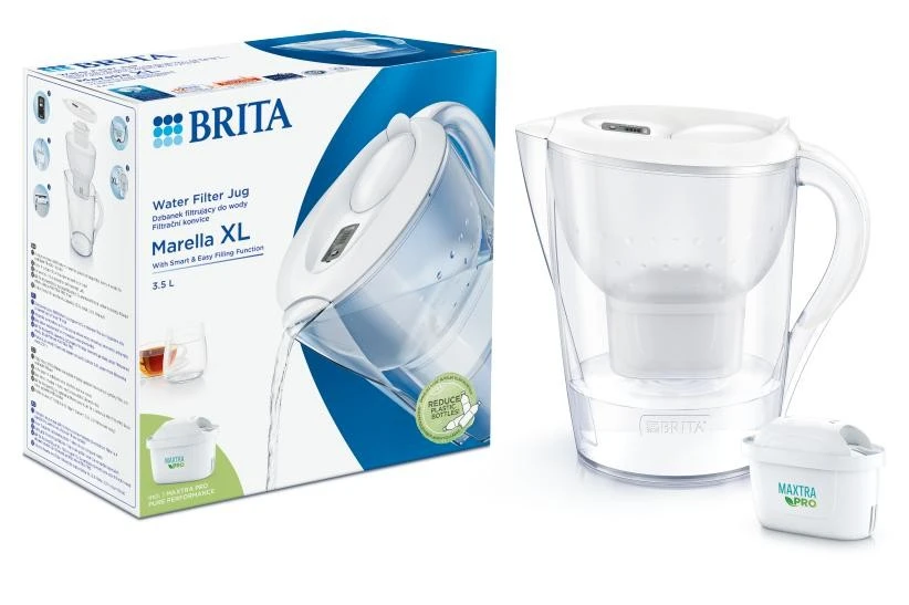 BRITA fill&enjoy Marella XL 3.5L Baltas + 1 filtro kasetė MAXTRA+