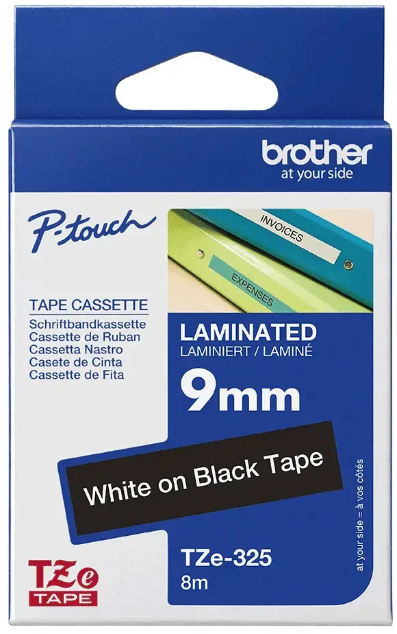 Brother Spalvota juosta TZE-325 / TZE325 juoda, balta