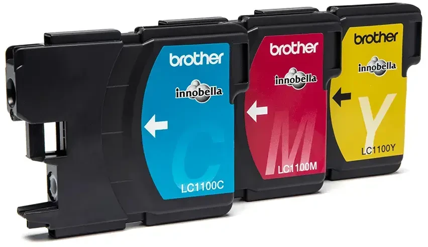Brother LC1100RBWBP, žydra, purpurinė, geltona, pigmentiniai rašalai, 3 vnt., 325 puslapiai, rinkinys
